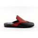 men's slippers BURLINGTON black & deep red milled calf 